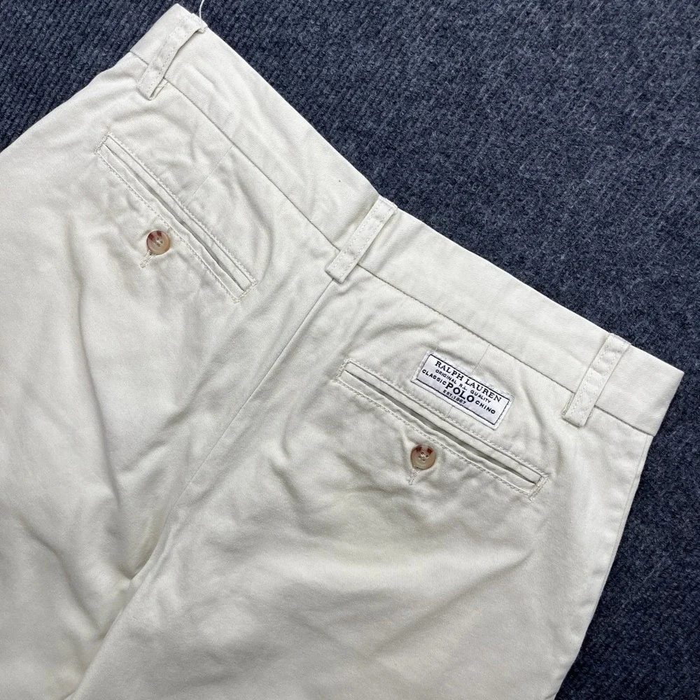 Polo Ralph Lauren Classic Chino Shorts Youth Size 18 Khaki Tan Flat Front
